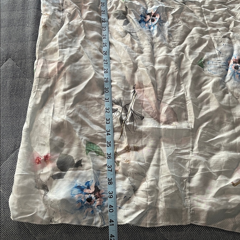 Floral Lace-Trimmed Silk Dress Sz 1X - Picture 10 of 11